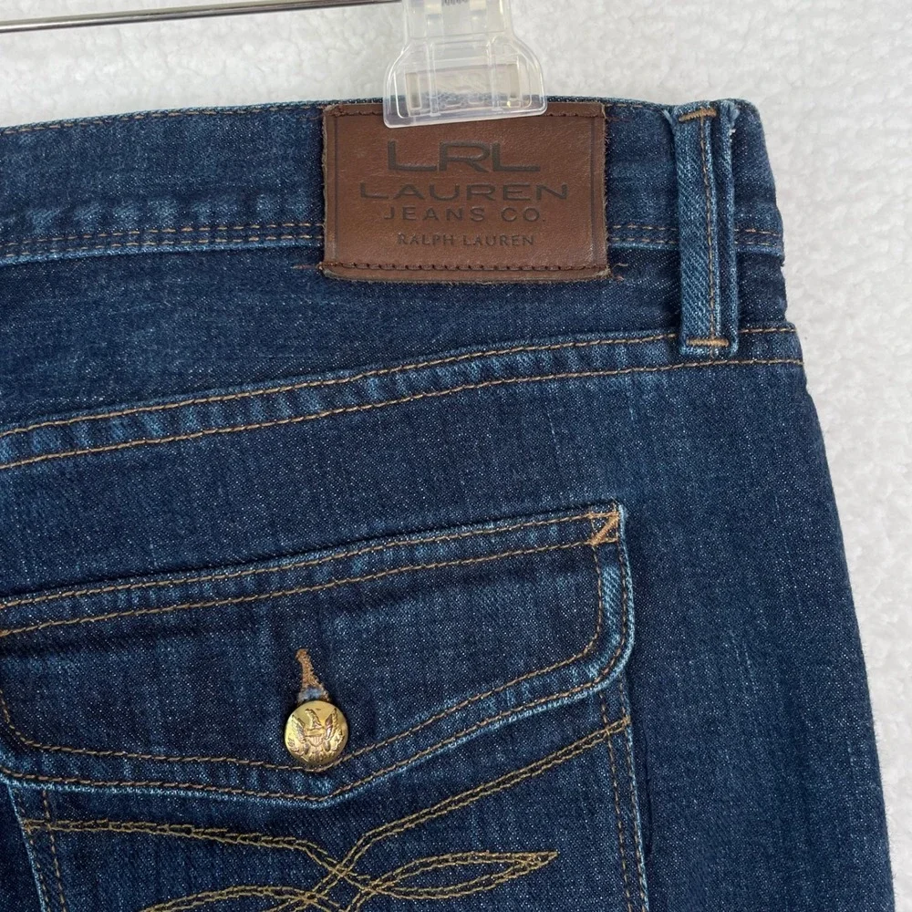 Lauren Ralph Lauren Boyfriend Fit Jeans Dark Wash Straight Leg Size 10 Classic